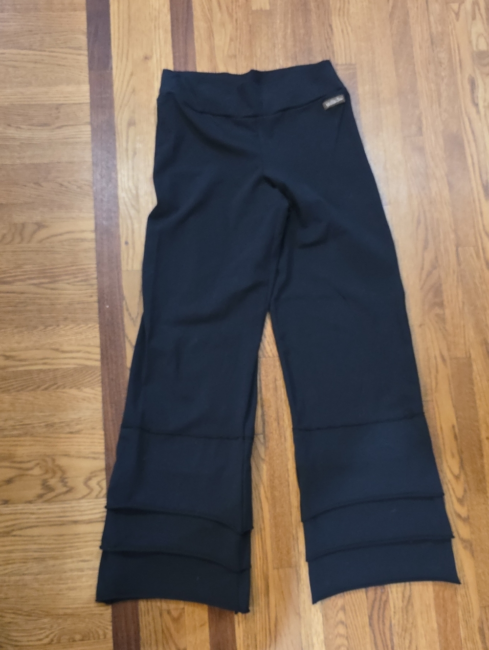 Matilda Jane Black Straight-Leg Tiered Hem Pants Size M